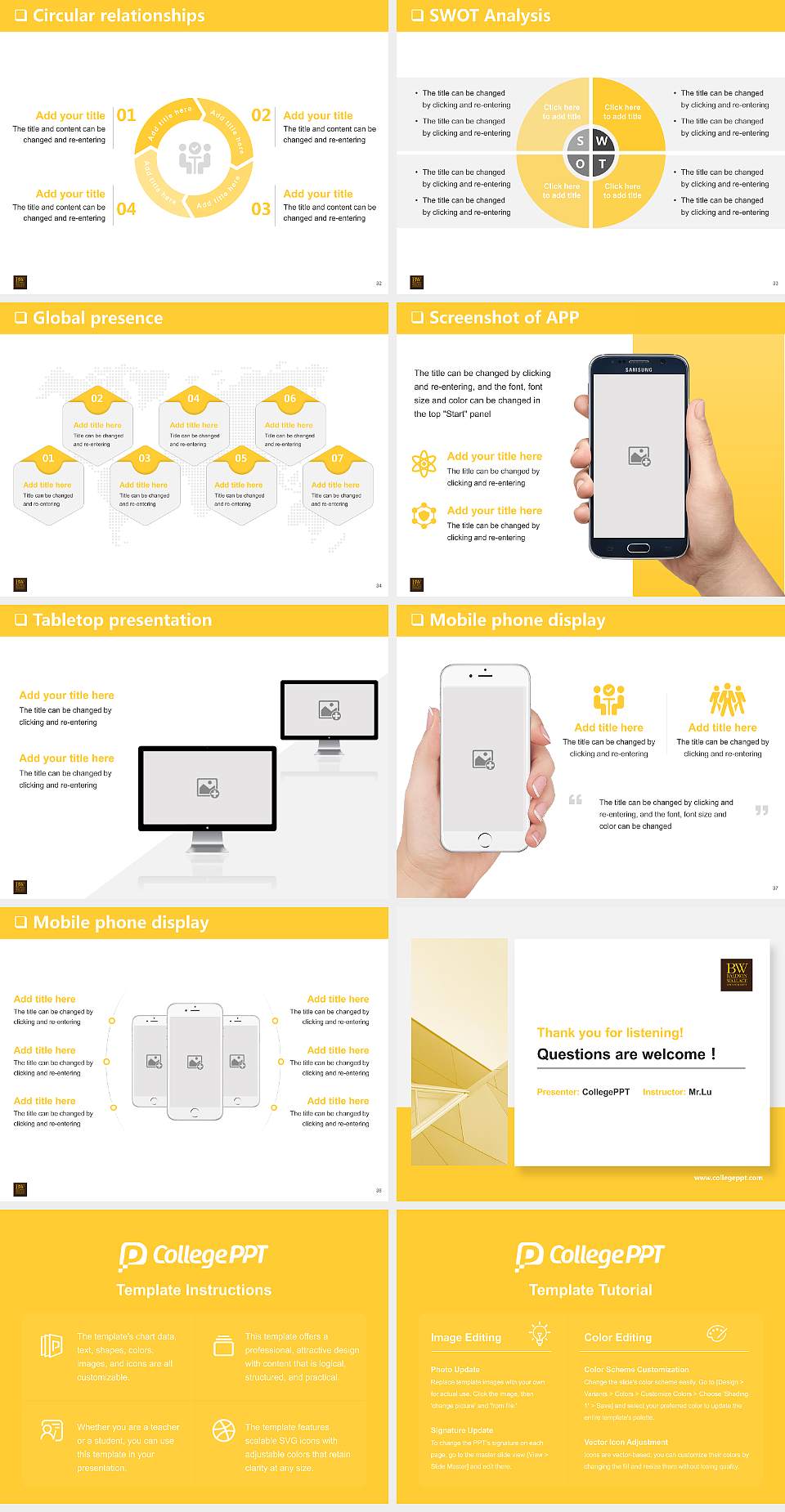 Baldwin Wallace University General Purpose PPT Template4:3 ratio PPT effect preview image5