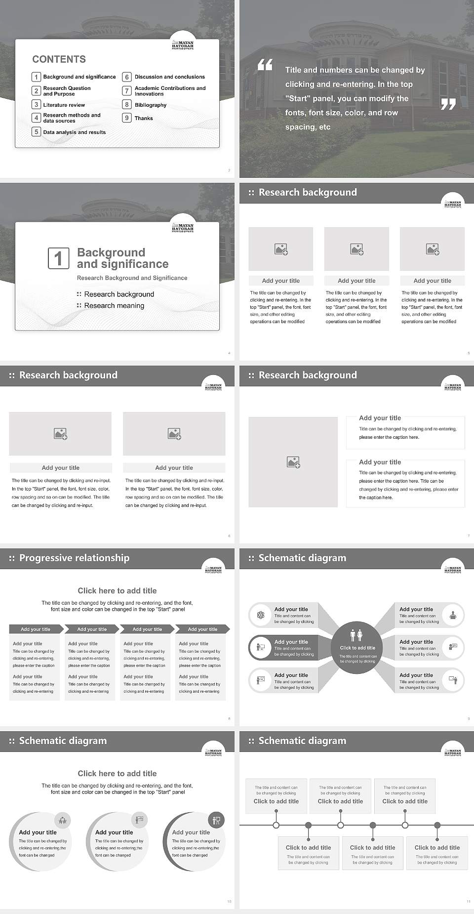 Bais Medrash Mayan Hatorah Graduation Thesis Defense PPT Template4:3 ratio PPT effect preview image2