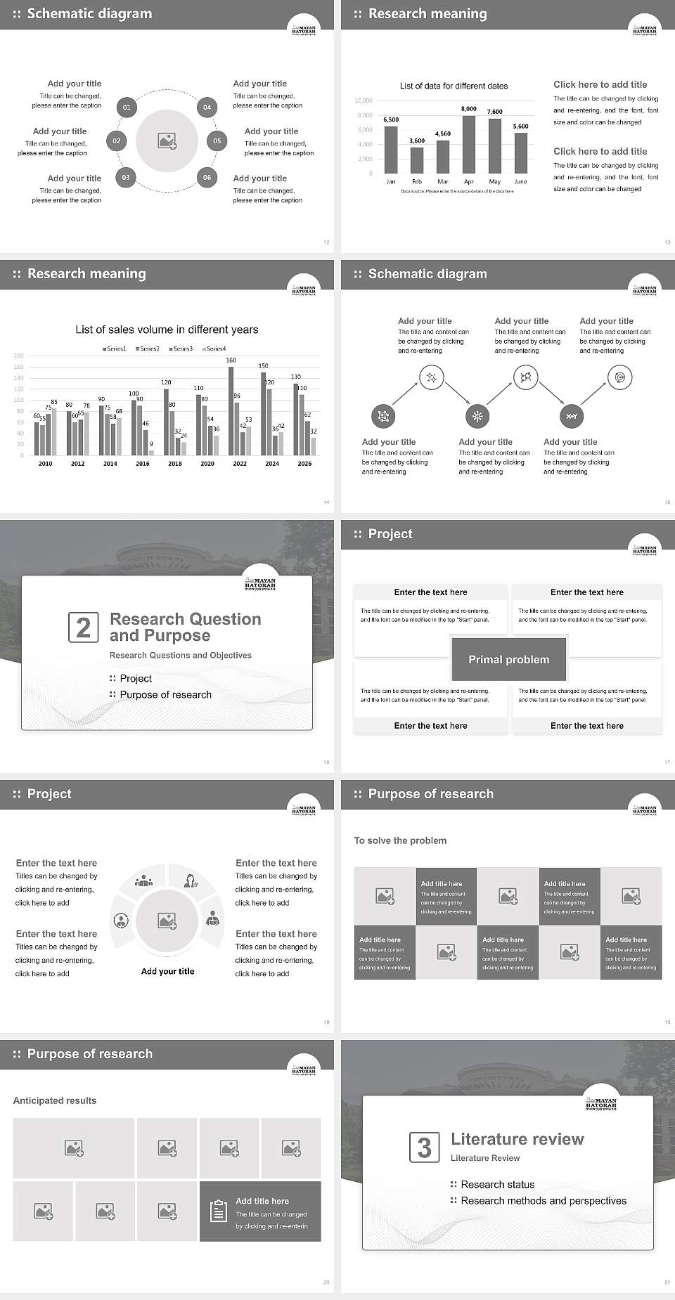 Bais Medrash Mayan Hatorah Graduation Thesis Defense PPT Template4:3 ratio PPT effect preview image3