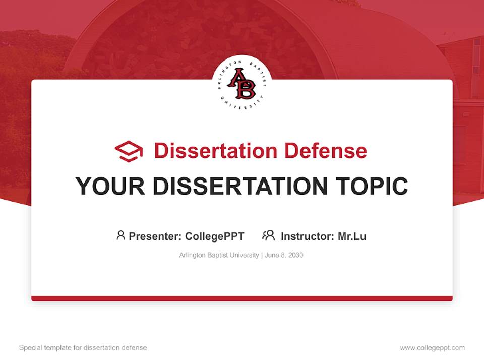 Arlington Baptist University Graduation Thesis Defense PPT Template4:3 ratio PPT effect preview image7