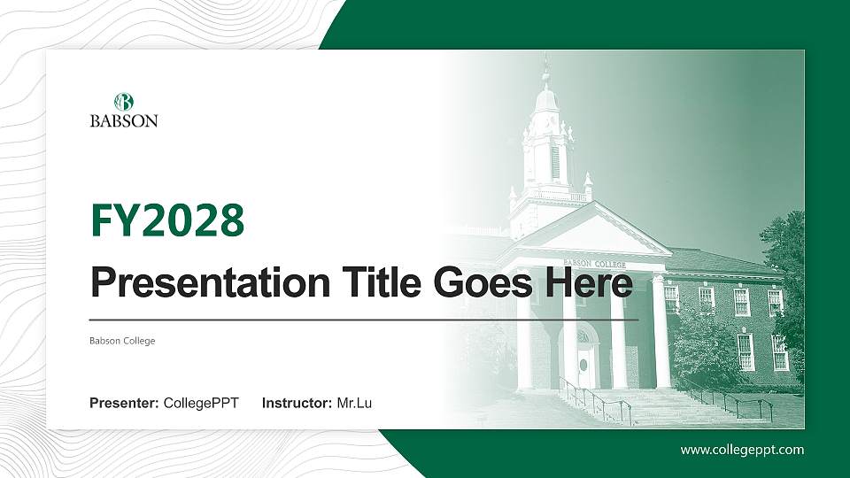 Babson College Academic Presentation/Research Findings Report PPT Template16:9 ratio PPT effect preview image