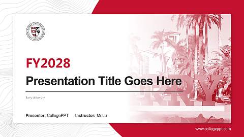 Barry University Academic Presentation/Research Findings Report PPT Template