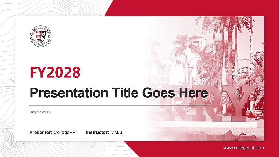 Barry University Academic Presentation/Research Findings Report PPT Template16:9 ratio PPT effect preview image1