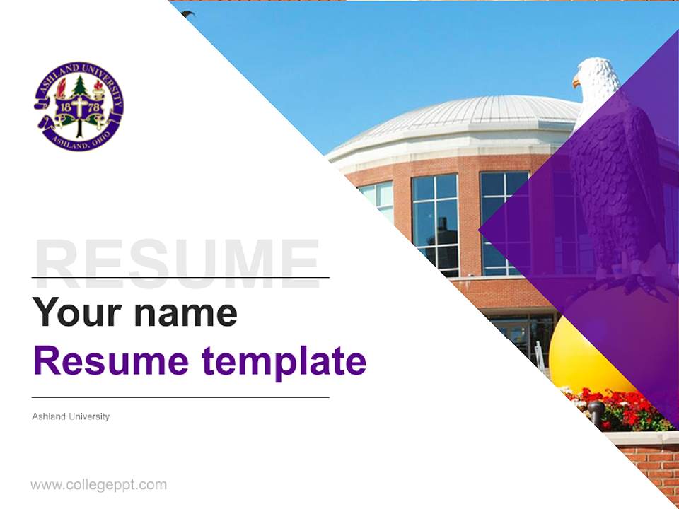 Ashland University Resume PPT Template4:3 ratio PPT effect preview image5