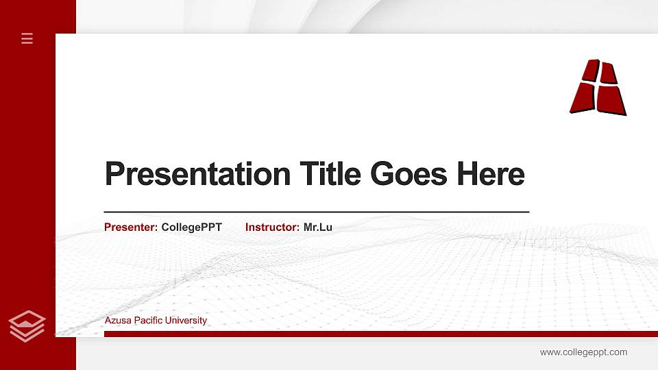 Azusa Pacific University Thesis Proposal/Graduation Defense PPT Template16:9 ratio PPT effect preview image