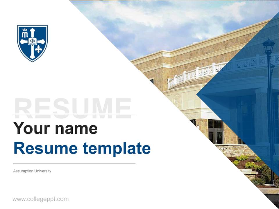 Assumption University Resume PPT Template4:3 ratio PPT effect preview image5