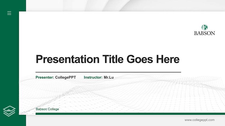 Babson College Thesis Proposal/Graduation Defense PPT Template16:9 ratio PPT effect preview image