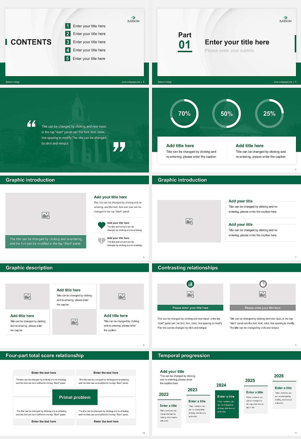 Babson College Thesis Proposal/Graduation Defense PPT Template16:9 ratio PPT effect preview image2