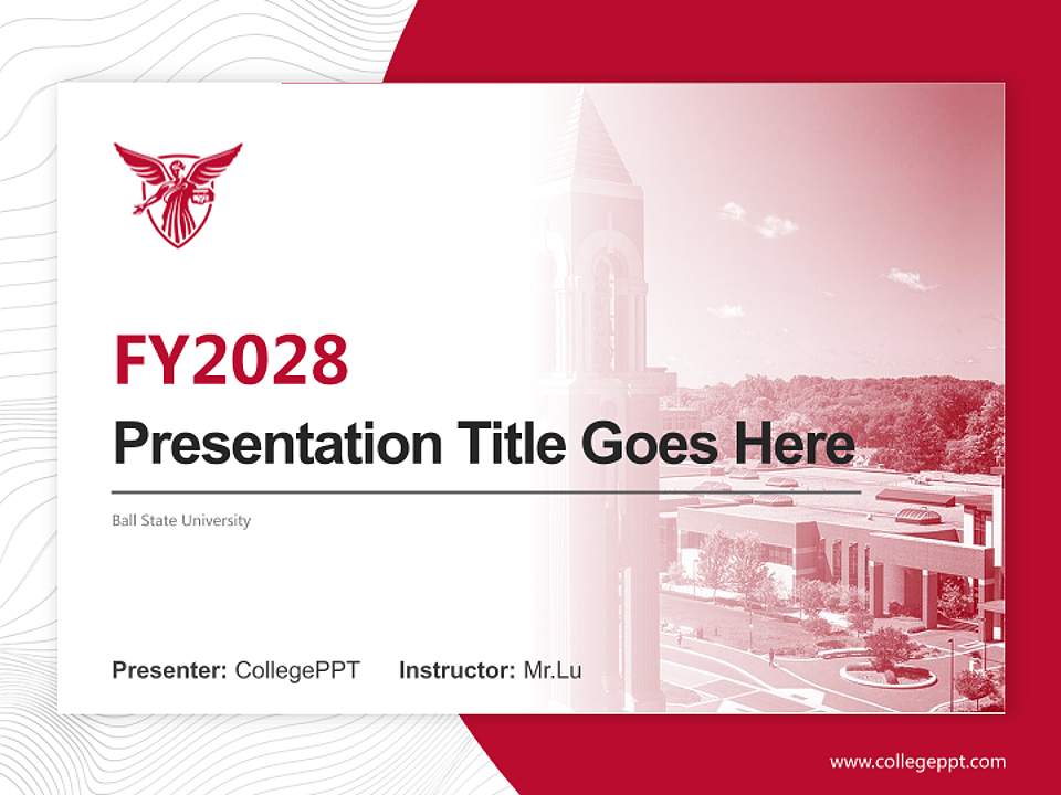 Ball State University Academic Presentation/Research Findings Report PPT Template4:3 ratio PPT effect preview image5