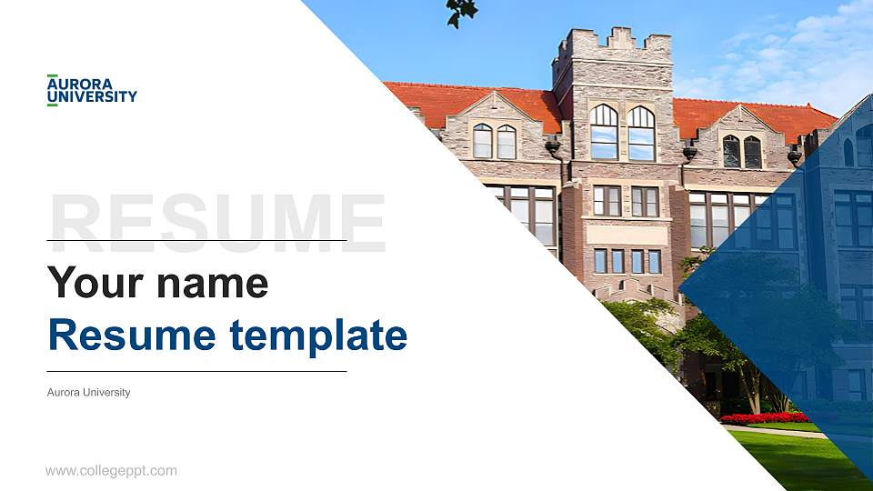 Aurora University Resume PPT Template16:9 ratio PPT effect preview image