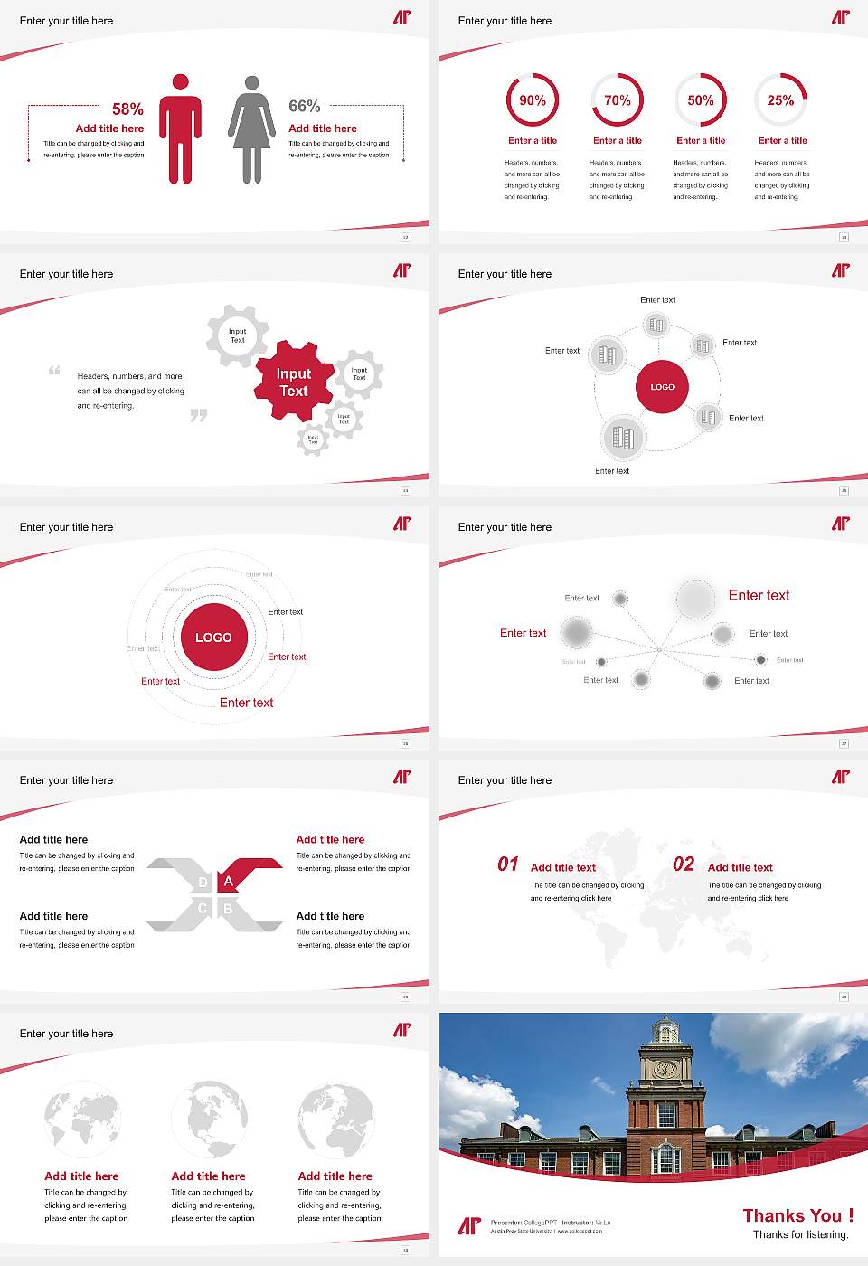 Austin Peay State University Course/Courseware Creation PPT Template16:9 ratio PPT effect preview image4