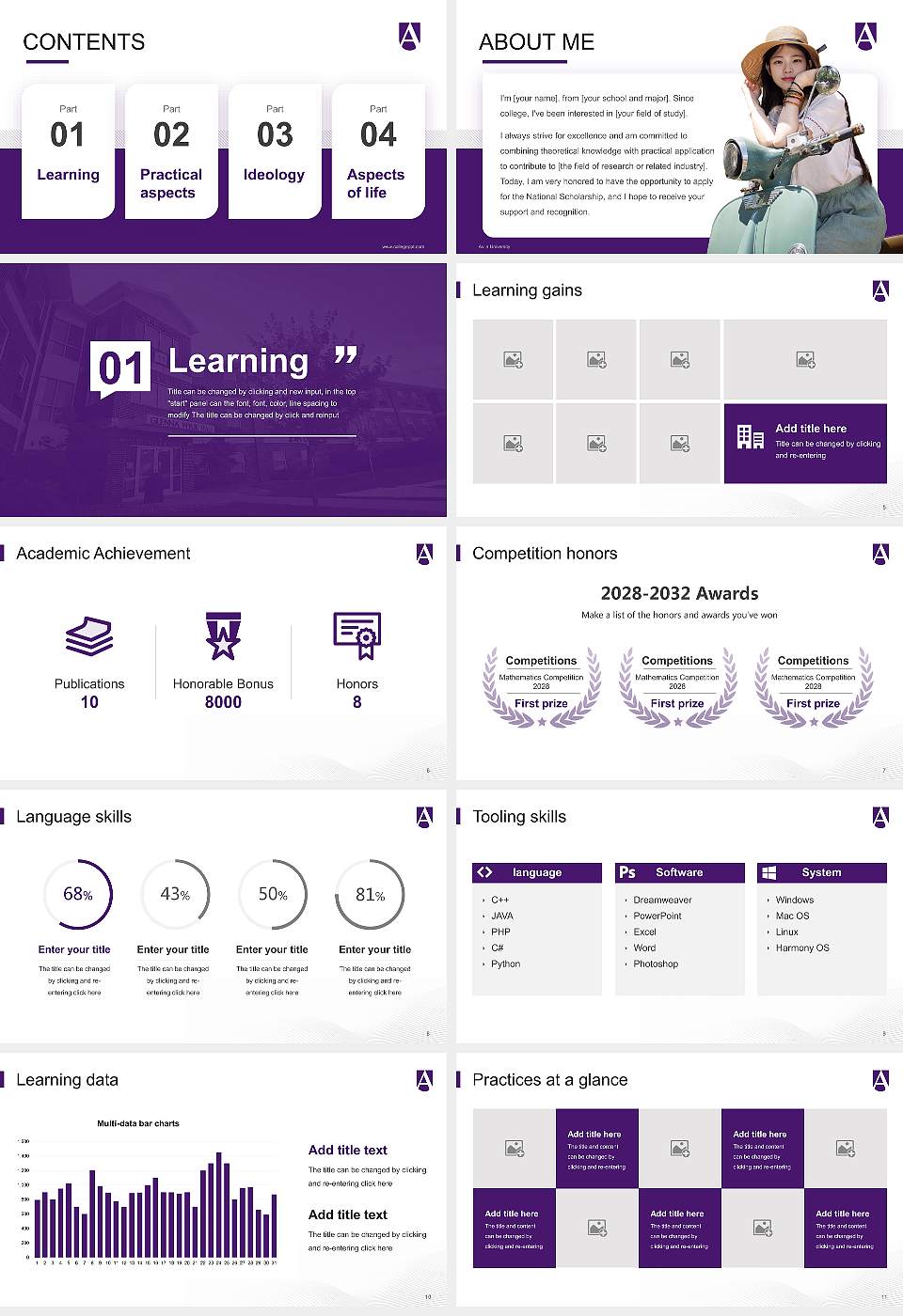 Avila University National Scholarship Defense PPT Template16:9 ratio PPT effect preview image2