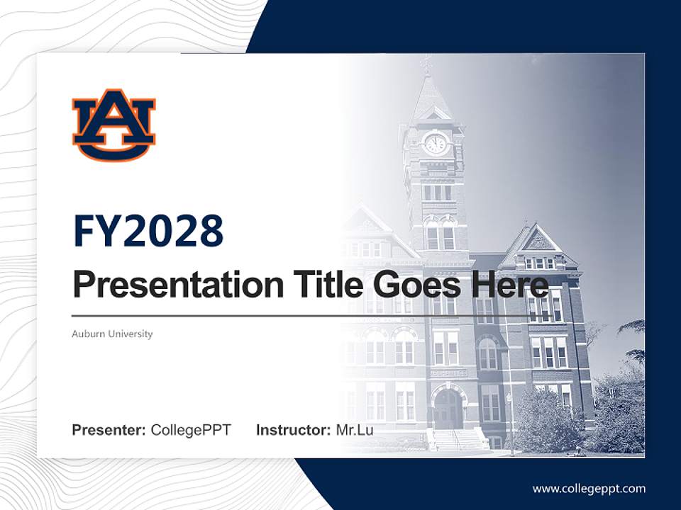 Auburn University Academic Presentation/Research Findings Report PPT Template4:3 ratio PPT effect preview image5