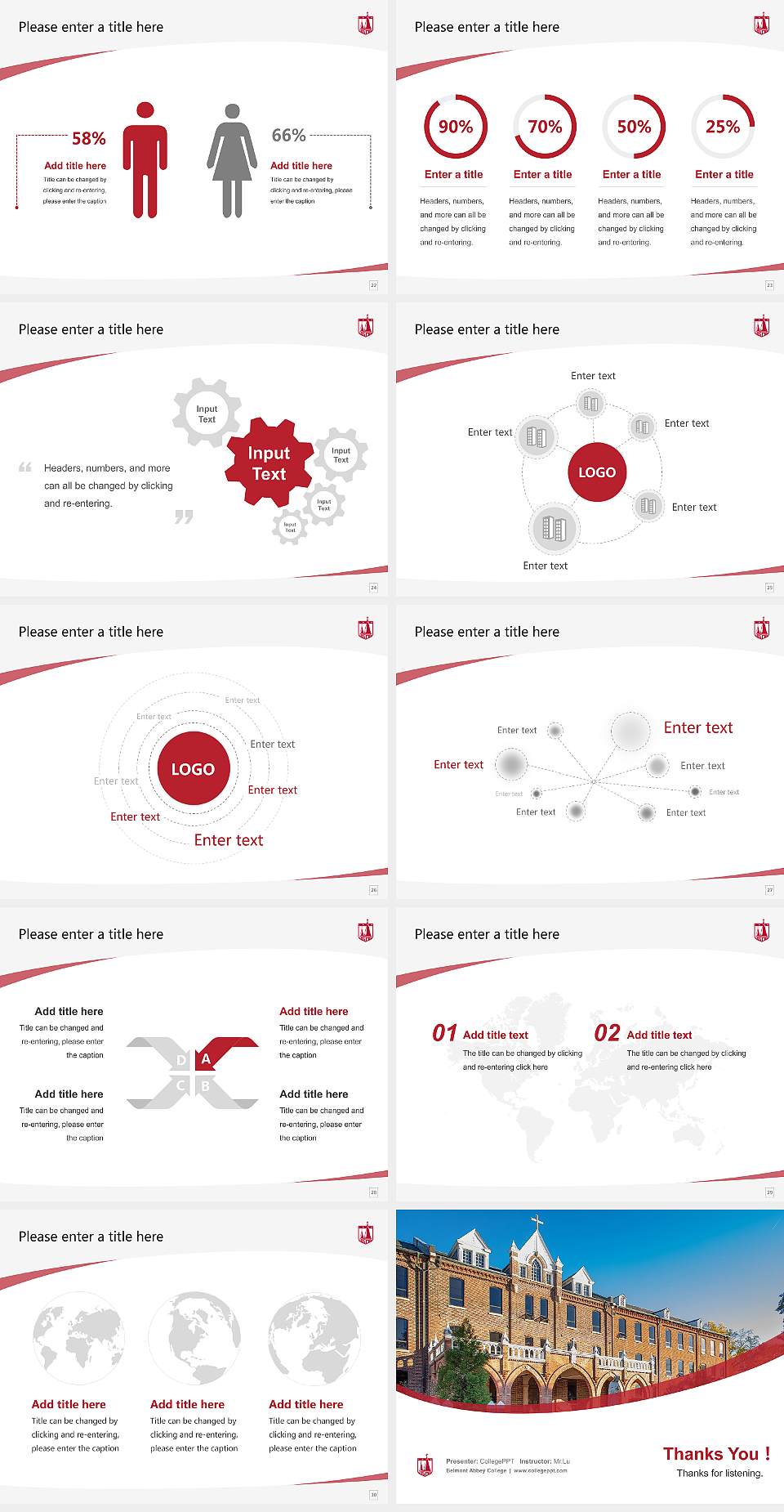 Belmont Abbey College Course/Courseware Creation PPT Template4:3 ratio PPT effect preview image4