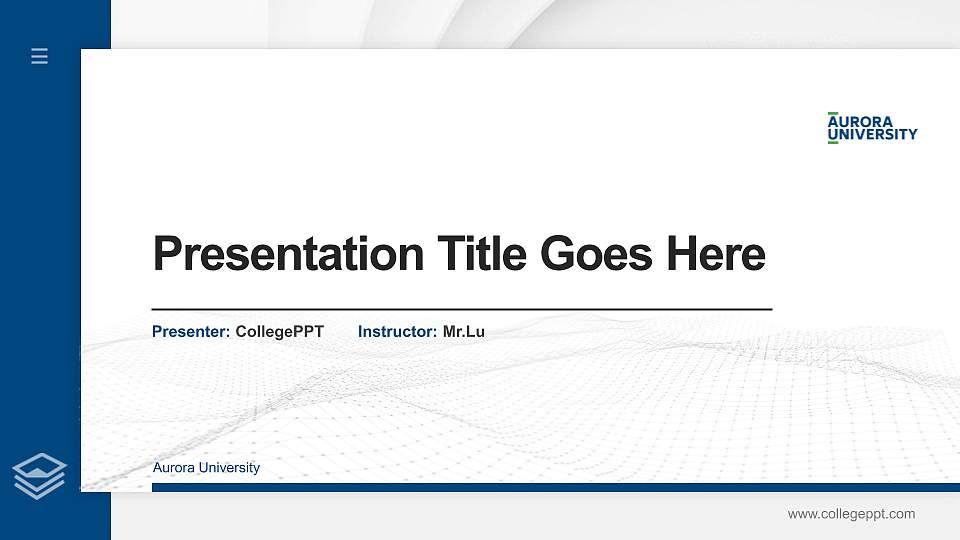 Aurora University Thesis Proposal/Graduation Defense PPT Template16:9 ratio PPT effect preview image