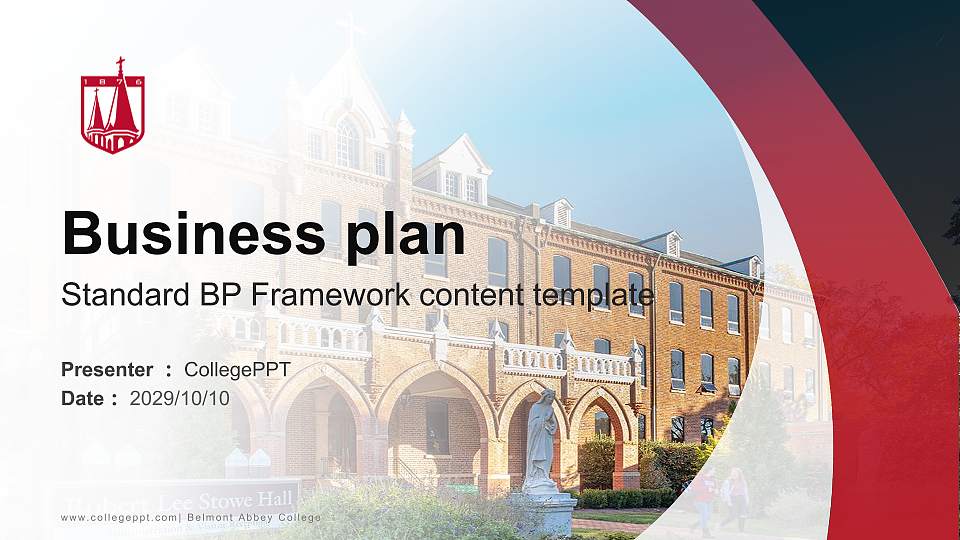 Belmont Abbey College Competition/Entrepreneurship Contest PPT Template16:9 ratio PPT effect preview image