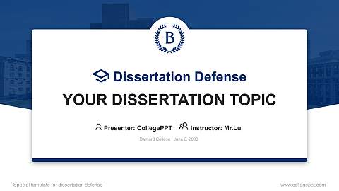Barnard College Graduation Thesis Defense PPT Template