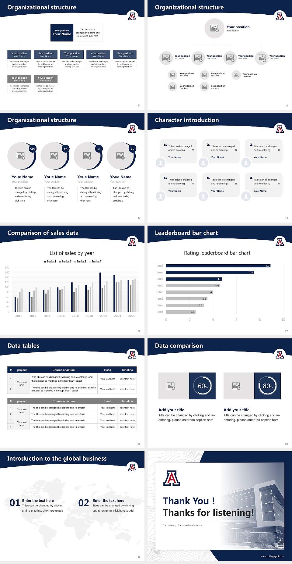 The University of Arizona Global Campus Academic Presentation/Research Findings Report PPT Template4:3 ratio PPT effect preview image4