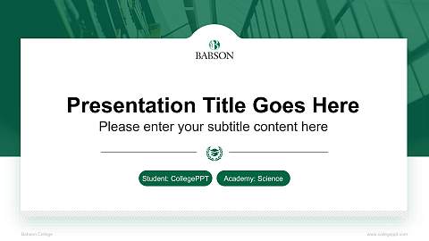 Babson College National Scholarship Defense PPT Template