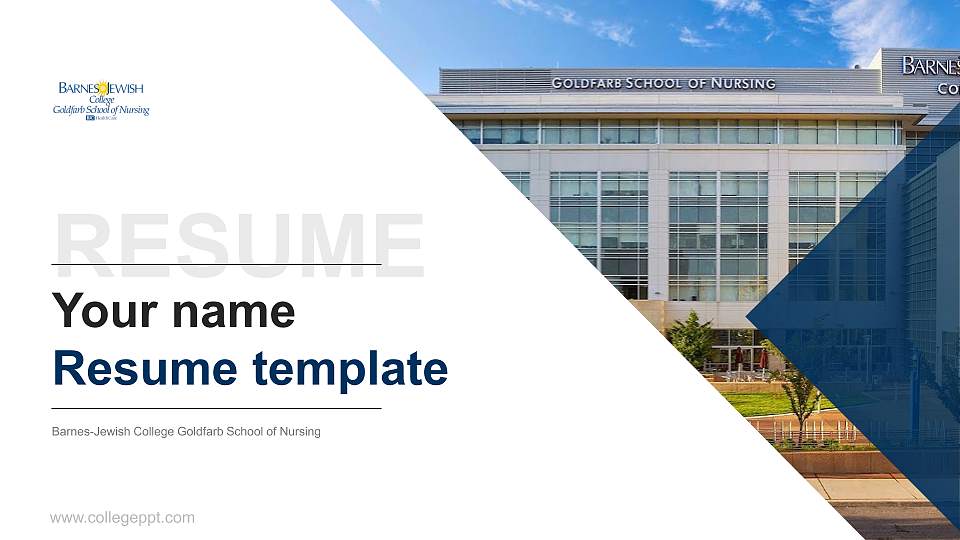 Barnes-Jewish College Goldfarb School of Nursing Resume PPT Template16:9 ratio PPT effect preview image