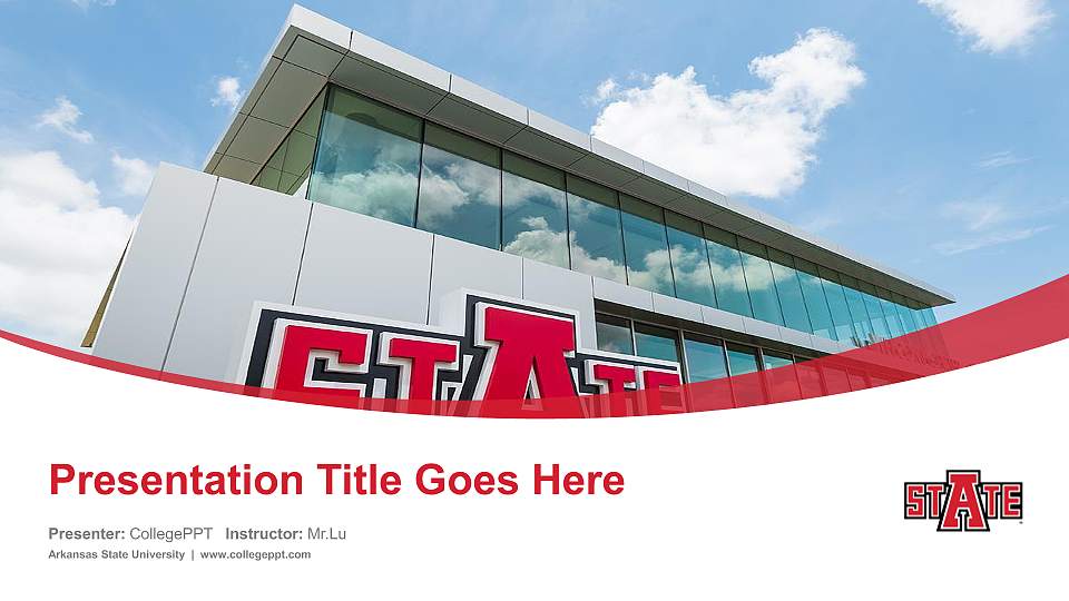 Arkansas State University Course/Courseware Creation PPT Template16:9 ratio PPT effect preview image