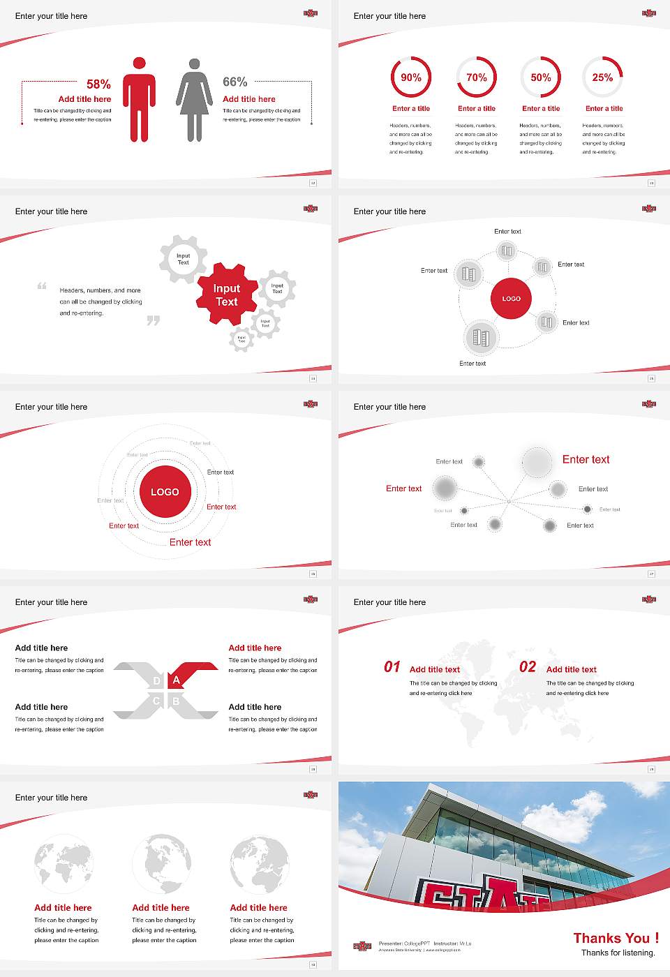 Arkansas State University Course/Courseware Creation PPT Template16:9 ratio PPT effect preview image4