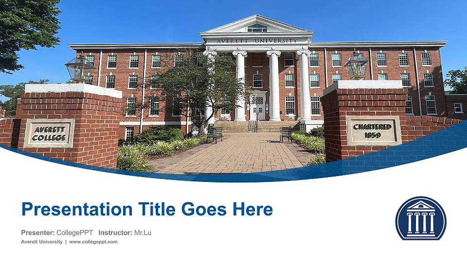 Averett University Course/Courseware Creation PPT Template16:9 ratio PPT effect preview image