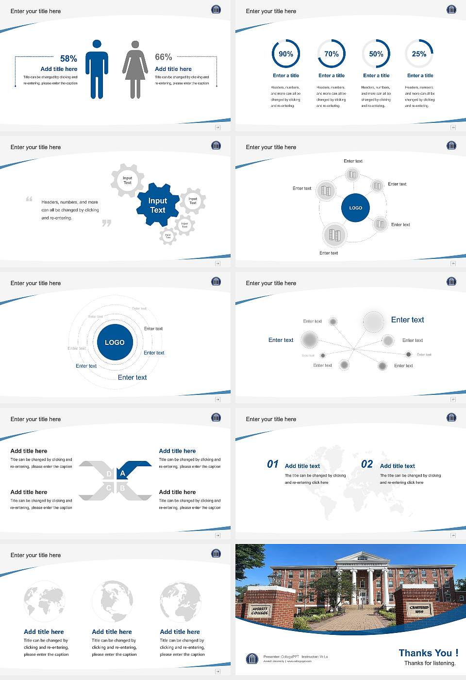 Averett University Course/Courseware Creation PPT Template16:9 ratio PPT effect preview image4