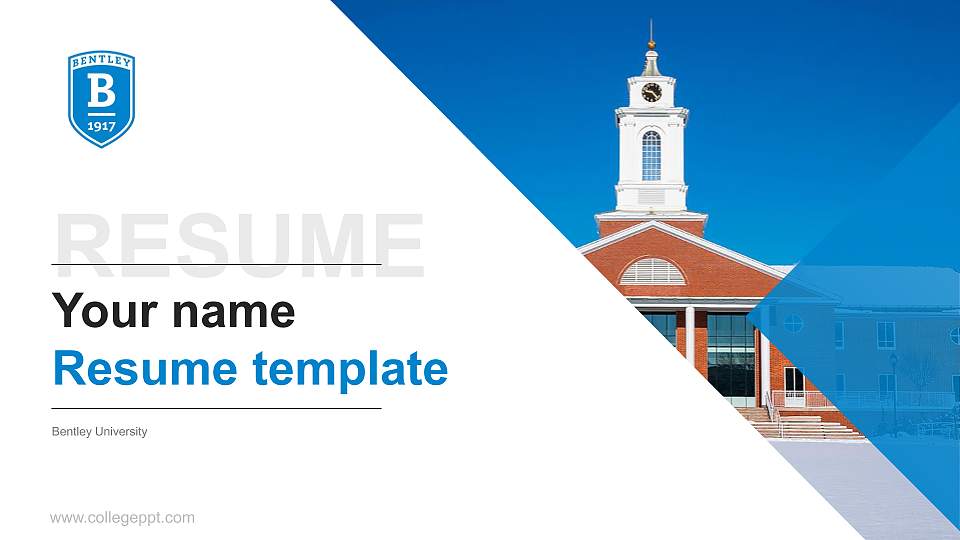 Bentley University Resume PPT Template16:9 ratio PPT effect preview image