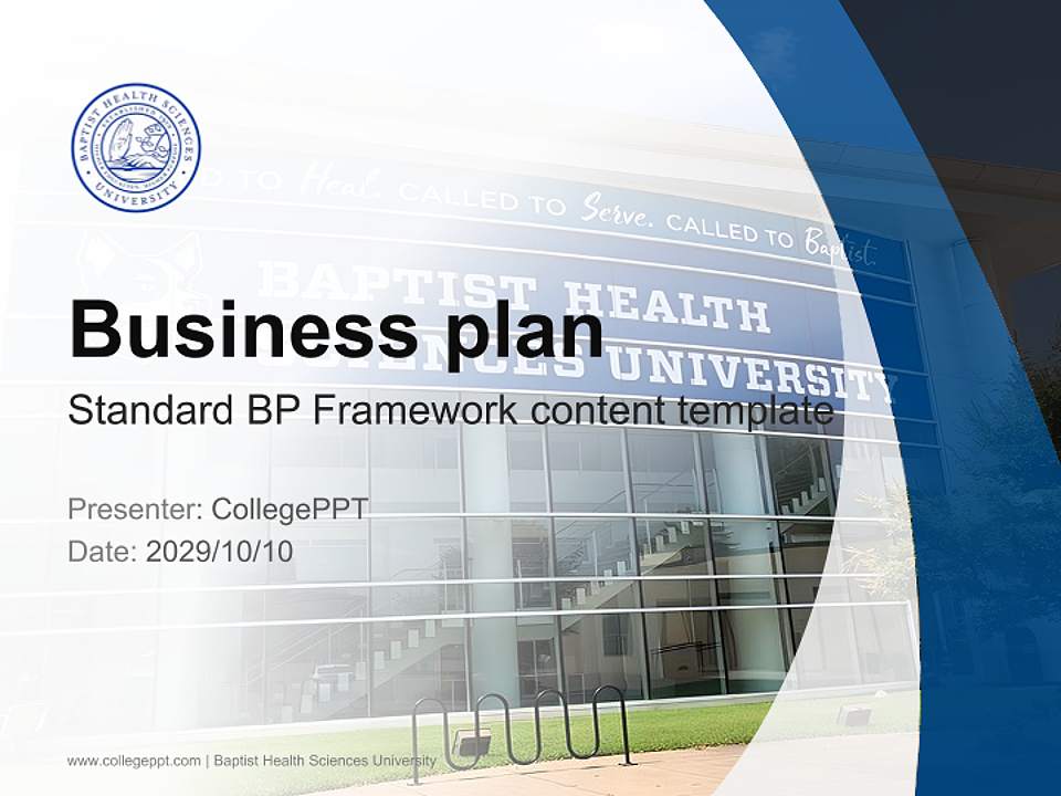 Baptist Health Sciences University Competition/Entrepreneurship Contest PPT Template4:3 ratio PPT effect preview image9