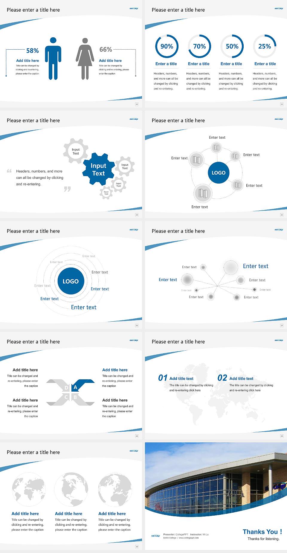 Bellin College Course/Courseware Creation PPT Template4:3 ratio PPT effect preview image4