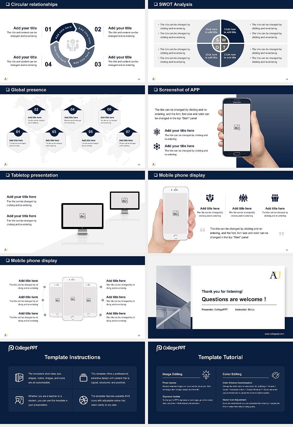 Augustana University General Purpose PPT Template16:9 ratio PPT effect preview image5