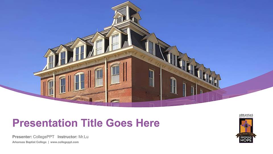 Arkansas Baptist College Course/Courseware Creation PPT Template16:9 ratio PPT effect preview image