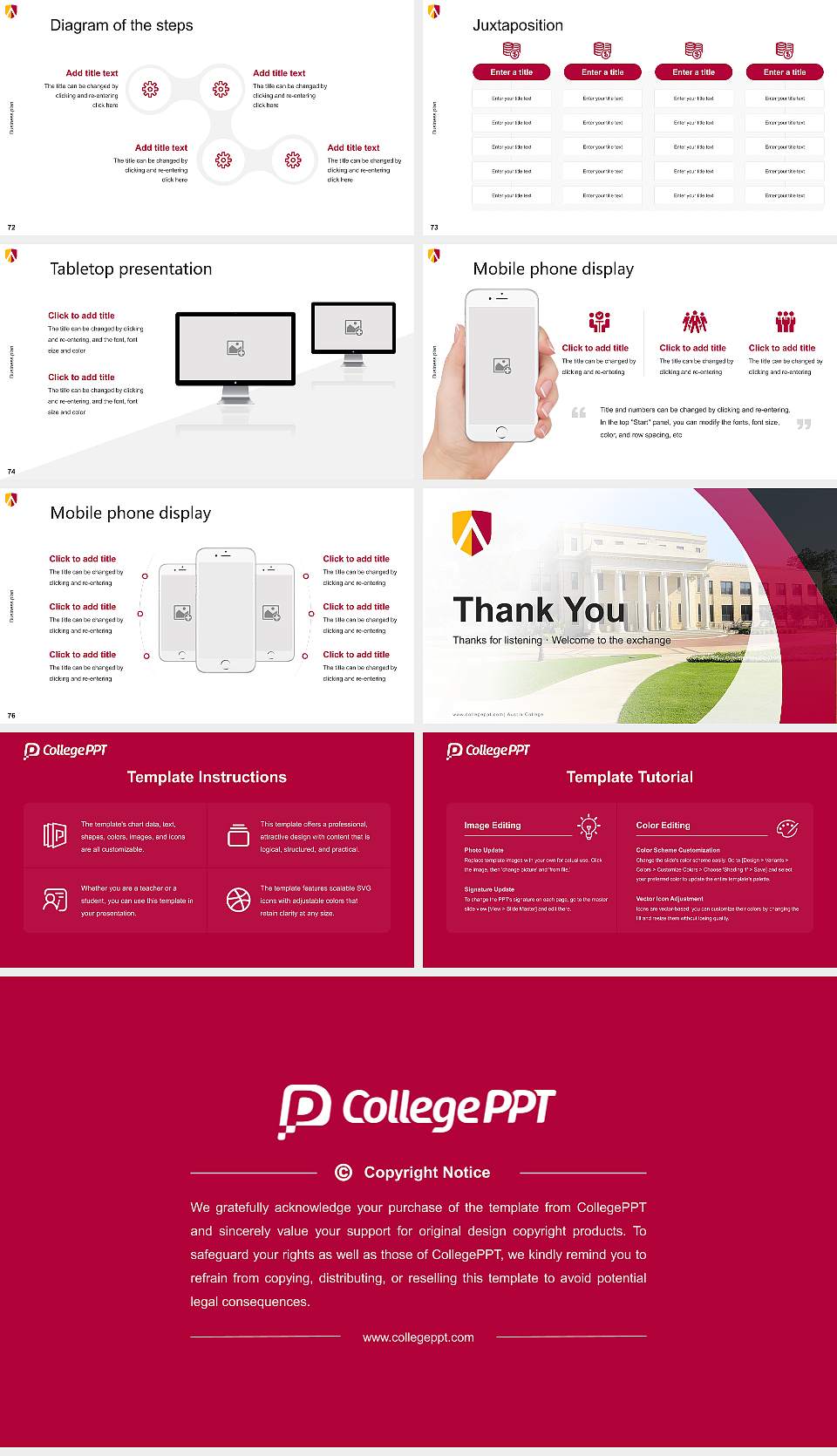 Austin College Competition/Entrepreneurship Contest PPT Template16:9 ratio PPT effect preview image9