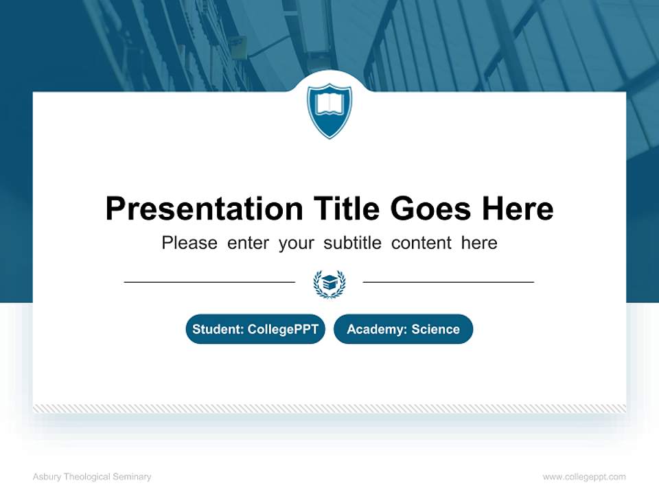 Asbury Theological Seminary National Scholarship Defense PPT Template4:3 ratio PPT effect preview image4