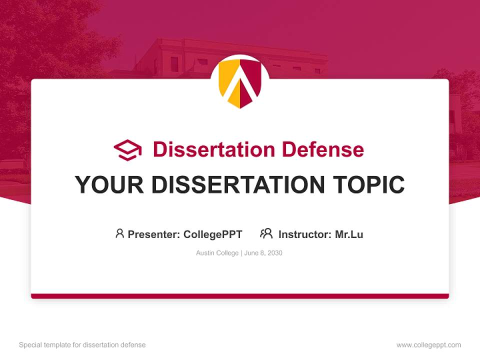Austin College Graduation Thesis Defense PPT Template4:3 ratio PPT effect preview image7