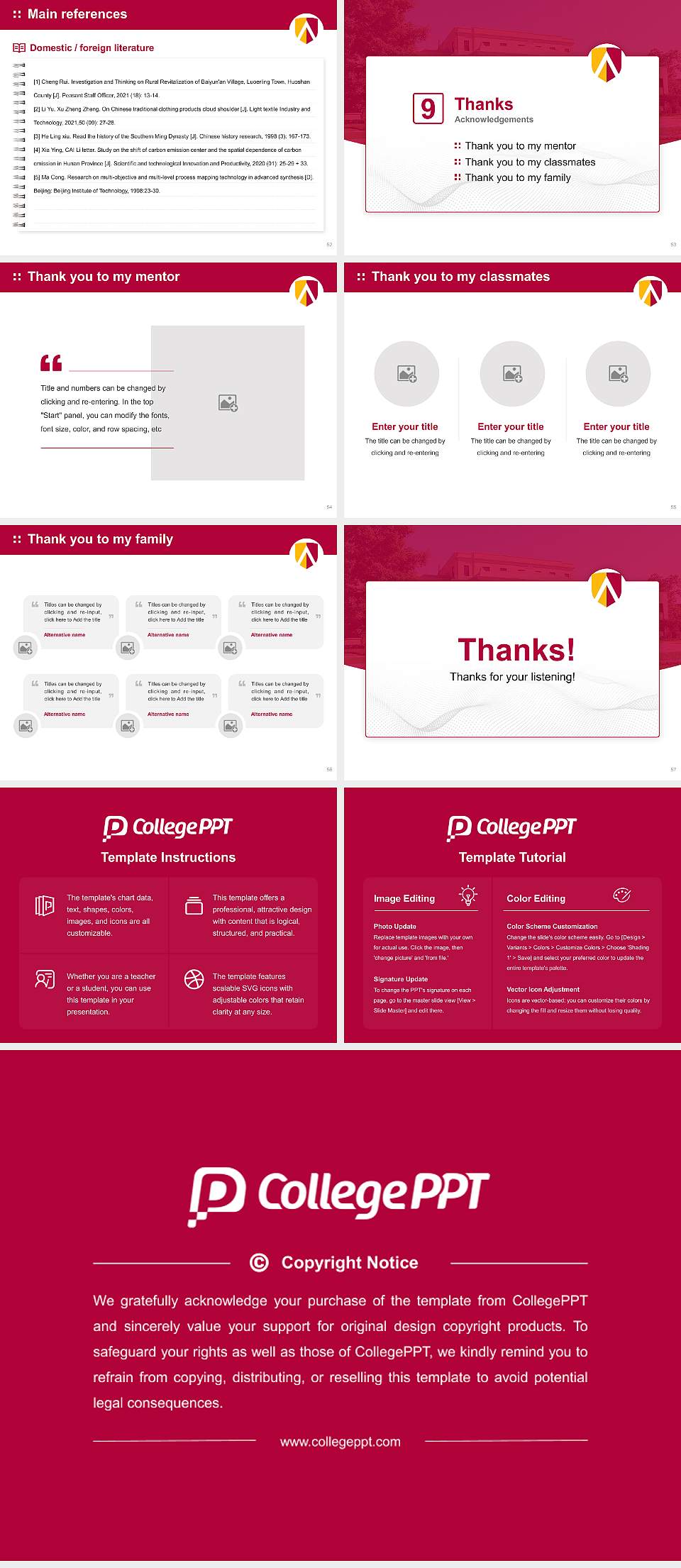 Austin College Graduation Thesis Defense PPT Template4:3 ratio PPT effect preview image7