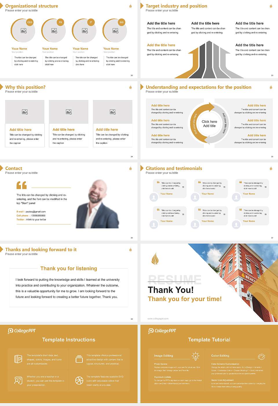Beacon College Resume PPT Template16:9 ratio PPT effect preview image4