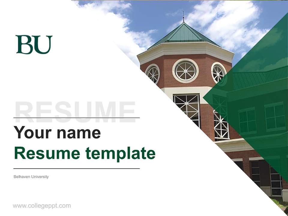 Belhaven University Resume PPT Template4:3 ratio PPT effect preview image5