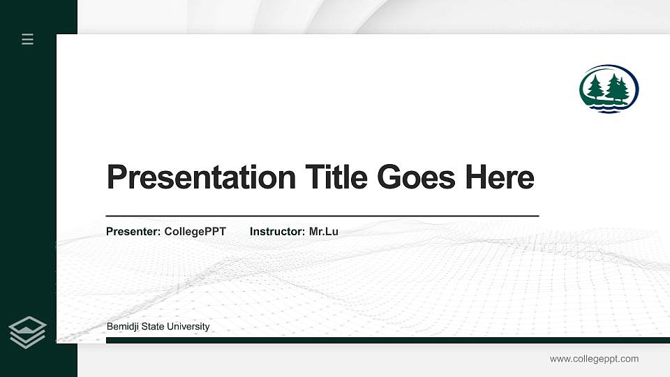 Bemidji State University Thesis Proposal/Graduation Defense PPT Template16:9 ratio PPT effect preview image