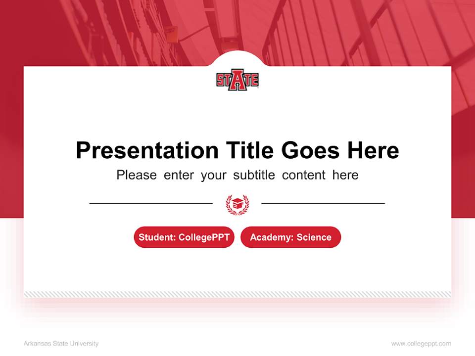 Arkansas State University National Scholarship Defense PPT Template4:3 ratio PPT effect preview image4