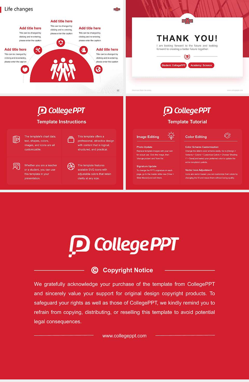 Arkansas State University National Scholarship Defense PPT Template4:3 ratio PPT effect preview image4