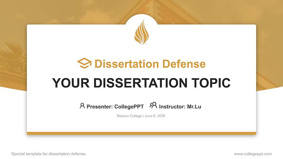 Beacon College Graduation Thesis Defense PPT Template16:9 ratio PPT effect preview image