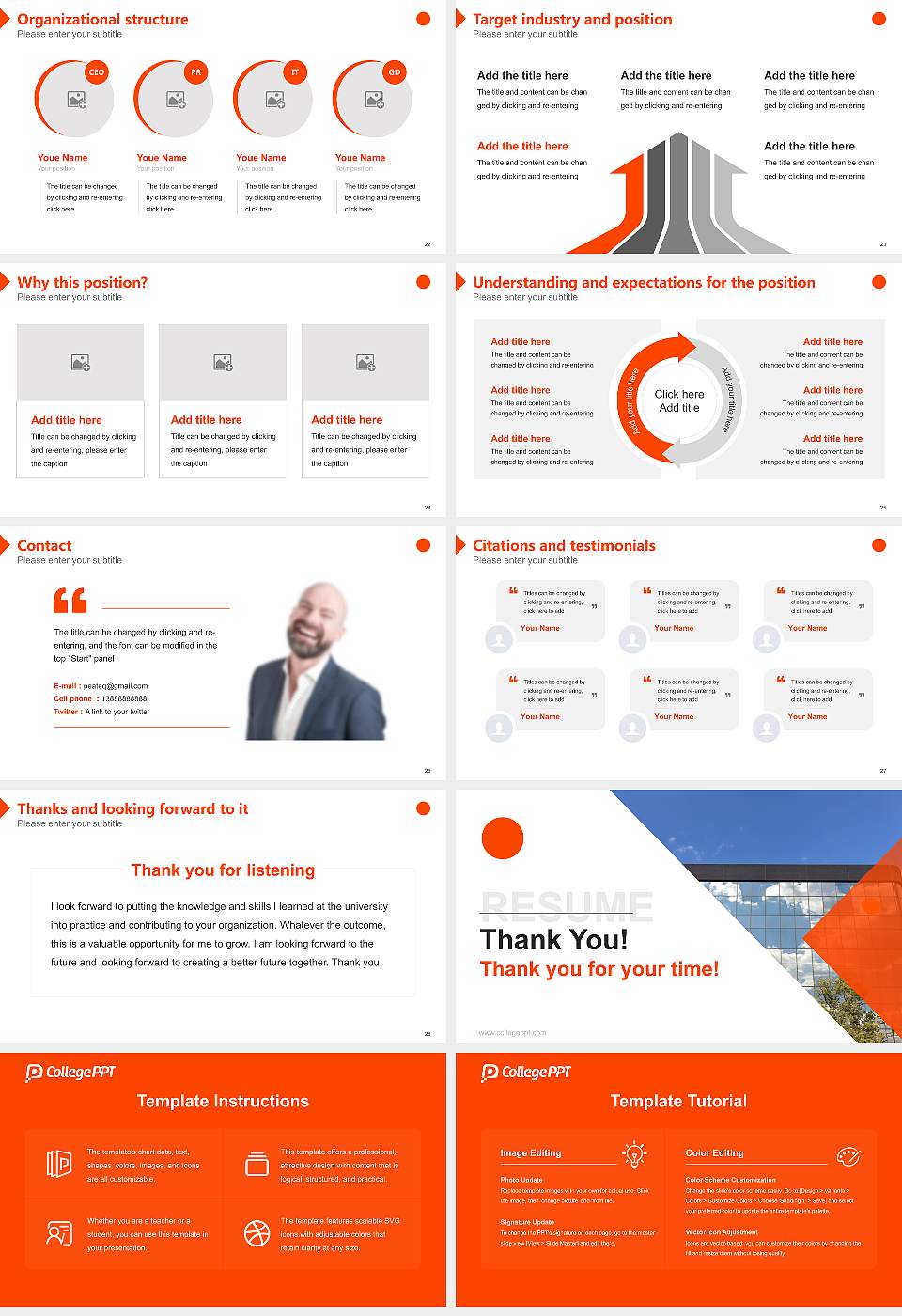 Art Center College of Design Resume PPT Template16:9 ratio PPT effect preview image4