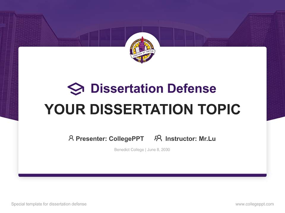 Benedict College Graduation Thesis Defense PPT Template4:3 ratio PPT effect preview image7