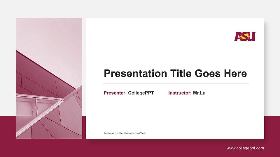 Arizona State University-West General Purpose PPT Template16:9 ratio PPT effect preview image