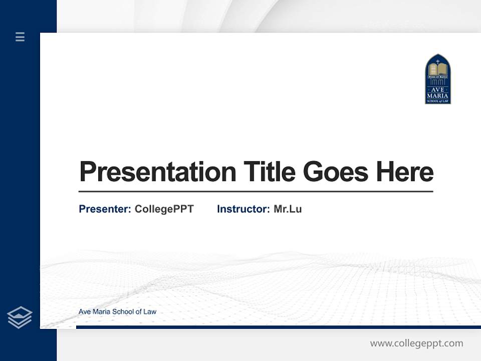 Ave Maria School of Law Thesis Proposal/Graduation Defense PPT Template4:3 ratio PPT effect preview image5
