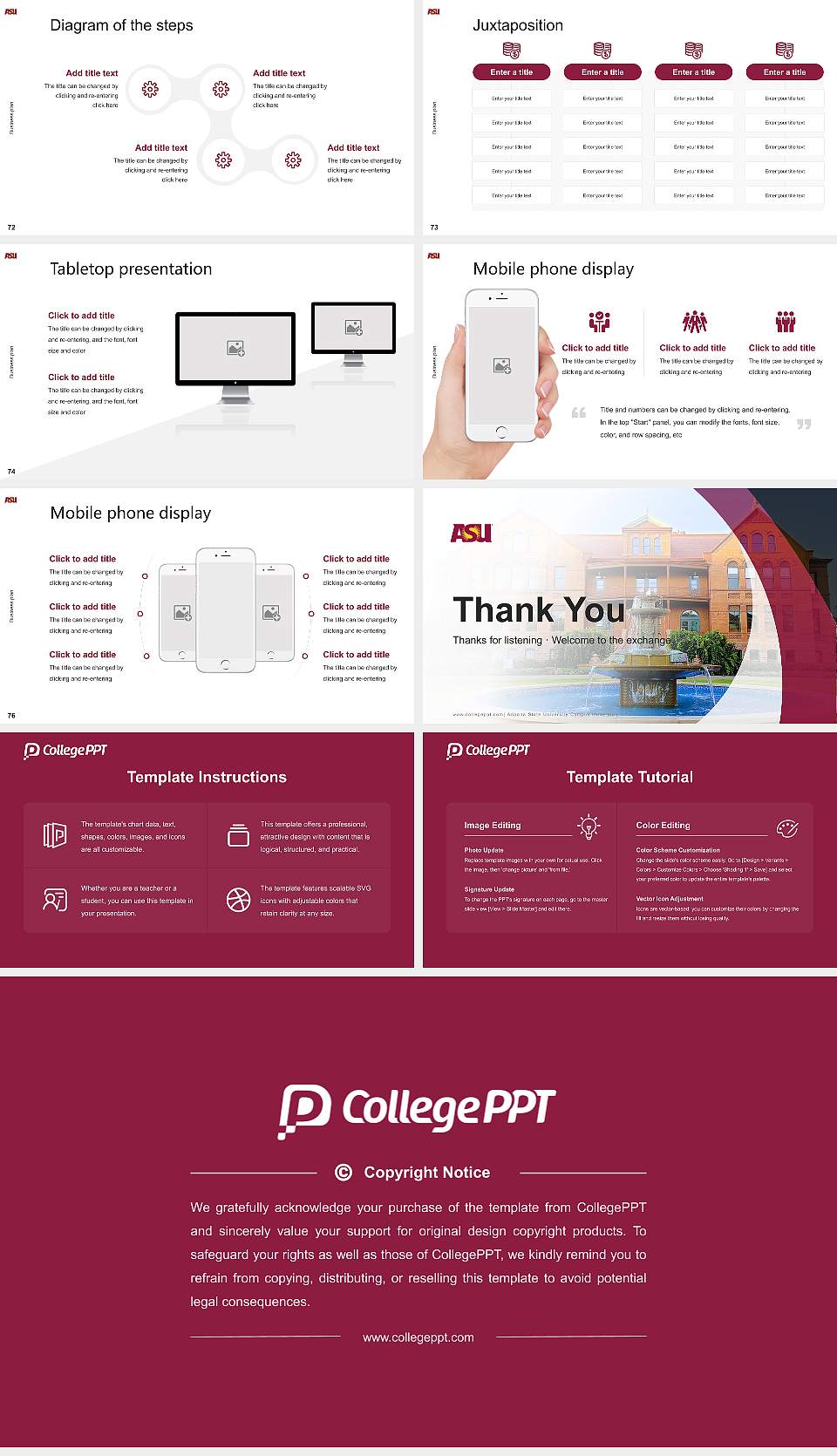 Arizona State University Campus Immersion Competition/Entrepreneurship Contest PPT Template16:9 ratio PPT effect preview image9