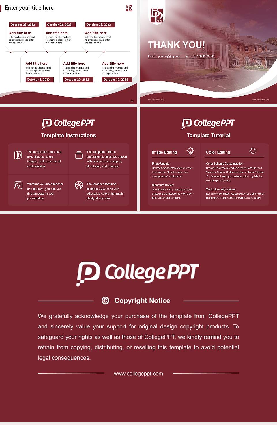 Bay Path University Lecture Sharing and Networking Event PPT Template4:3 ratio PPT effect preview image4