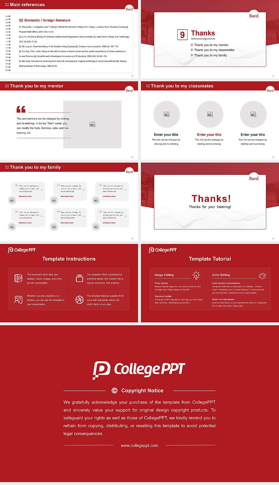 Bard College Graduation Thesis Defense PPT Template16:9 ratio PPT effect preview image7